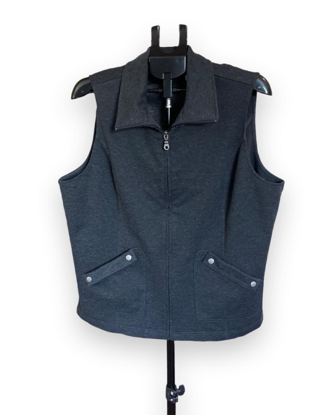 Chico's Dark Charcoal Zip-Front Vest
